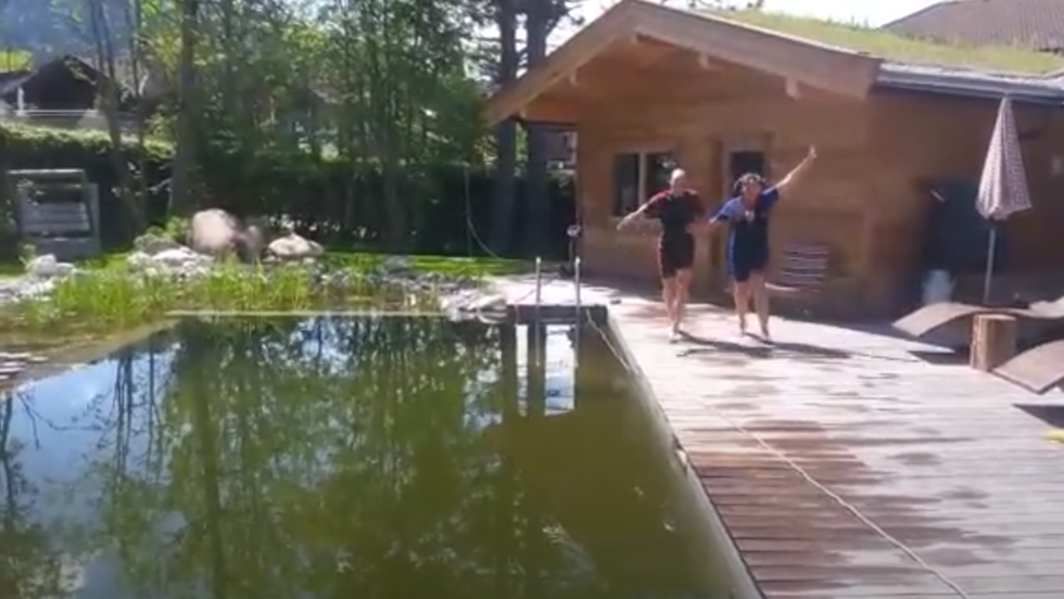 Schwimmteich Einweihung - Alpenpension Claudia